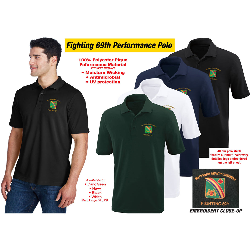 69th Regiment Golf Polo Shirt, Assorted Colors – The 69th Infantry Regiment